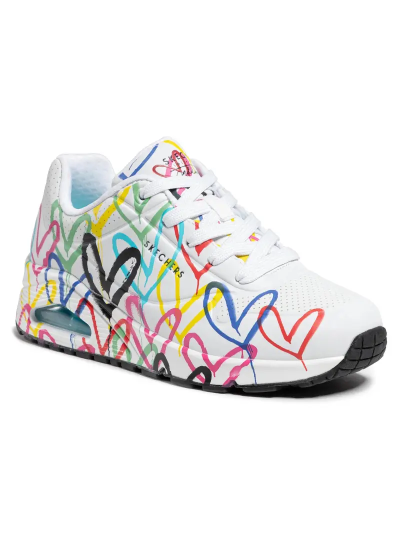 Skechers Damskie Sneakersy Skechers Uno Spread The Love 155507WMLT Biały | Sklep Monotox