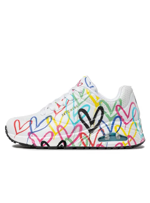 Skechers Damskie Sneakersy Skechers Uno Spread The Love 155507WMLT Biały | Sklep Monotox