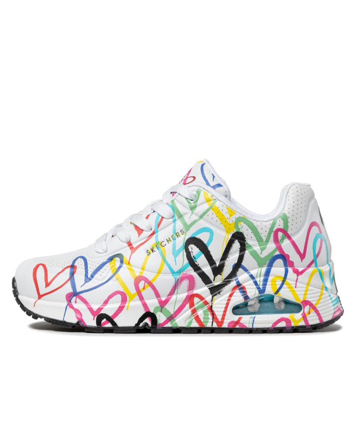 Skechers Damskie Sneakersy Skechers Uno Spread The Love 155507WMLT Biały | Sklep Monotox