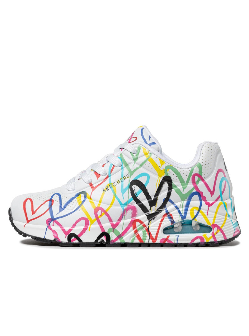 Skechers Damskie Sneakersy Skechers Uno Spread The Love 155507WMLT Biały | Sklep Monotox