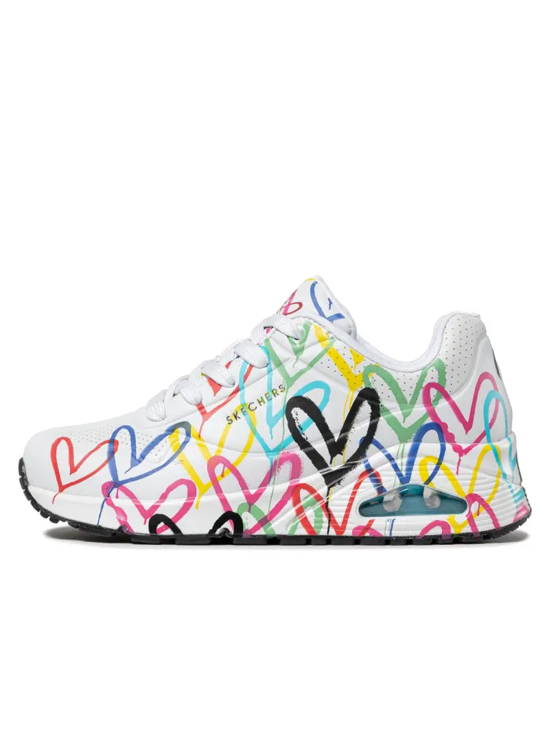 Skechers Damskie Sneakersy Skechers Uno Spread The Love 155507WMLT Biały | Sklep Monotox