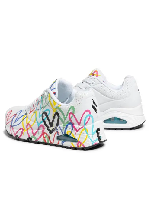 Skechers Damskie Sneakersy Skechers Uno Spread The Love 155507WMLT Biały | Sklep Monotox