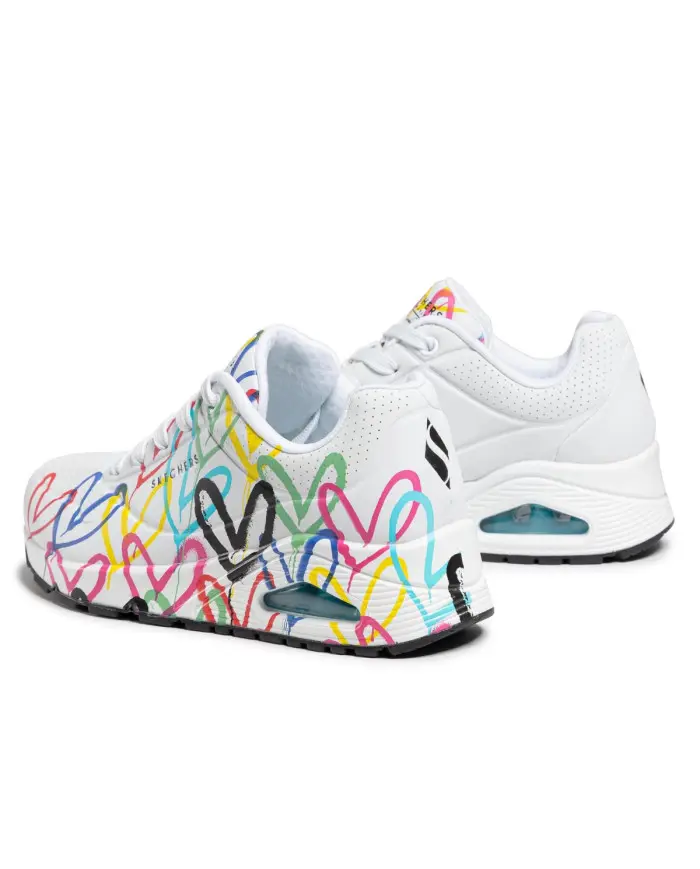 Skechers Damskie Sneakersy Skechers Uno Spread The Love 155507WMLT Biały | Sklep Monotox