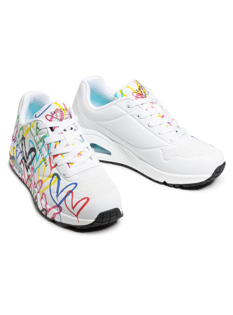 Skechers Damskie Sneakersy Skechers Uno Spread The Love 155507WMLT Biały | Sklep Monotox