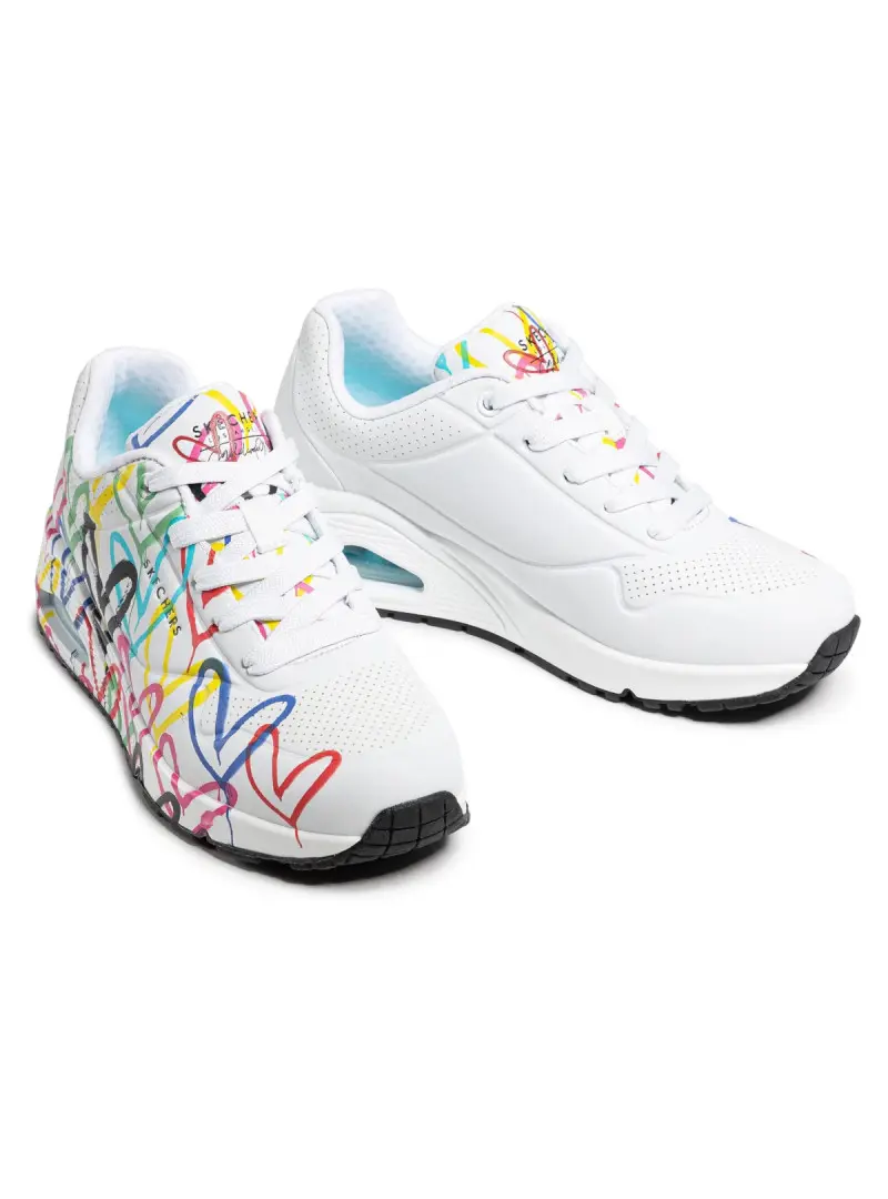 Skechers Damskie Sneakersy Skechers Uno Spread The Love 155507WMLT Biały | Sklep Monotox