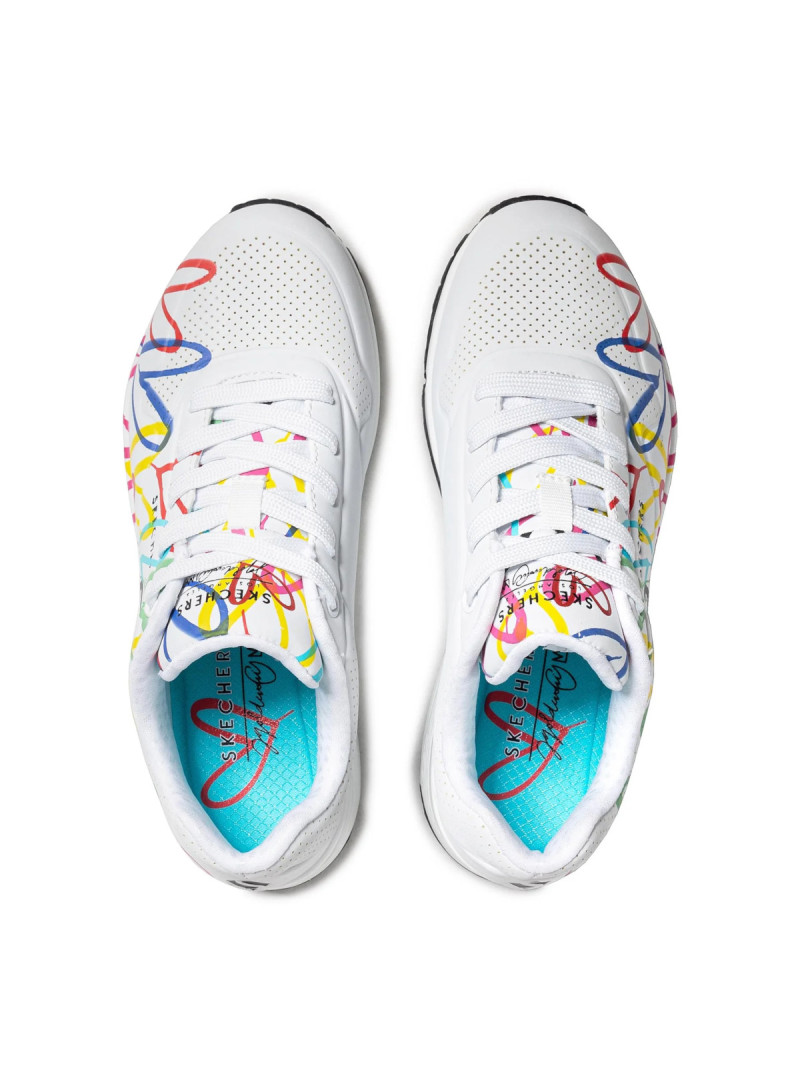 Skechers Damskie Sneakersy Skechers Uno Spread The Love 155507WMLT Biały | Sklep Monotox