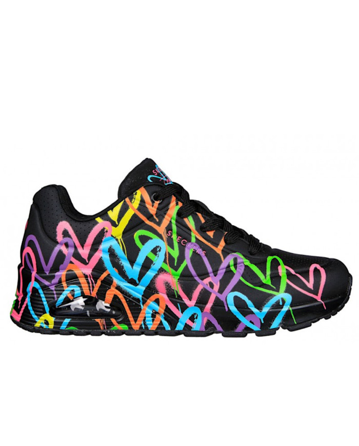 Skechers Damskie Sneakersy Uno Highlight Love 177981BKMT Czarny | Sklep Monotox