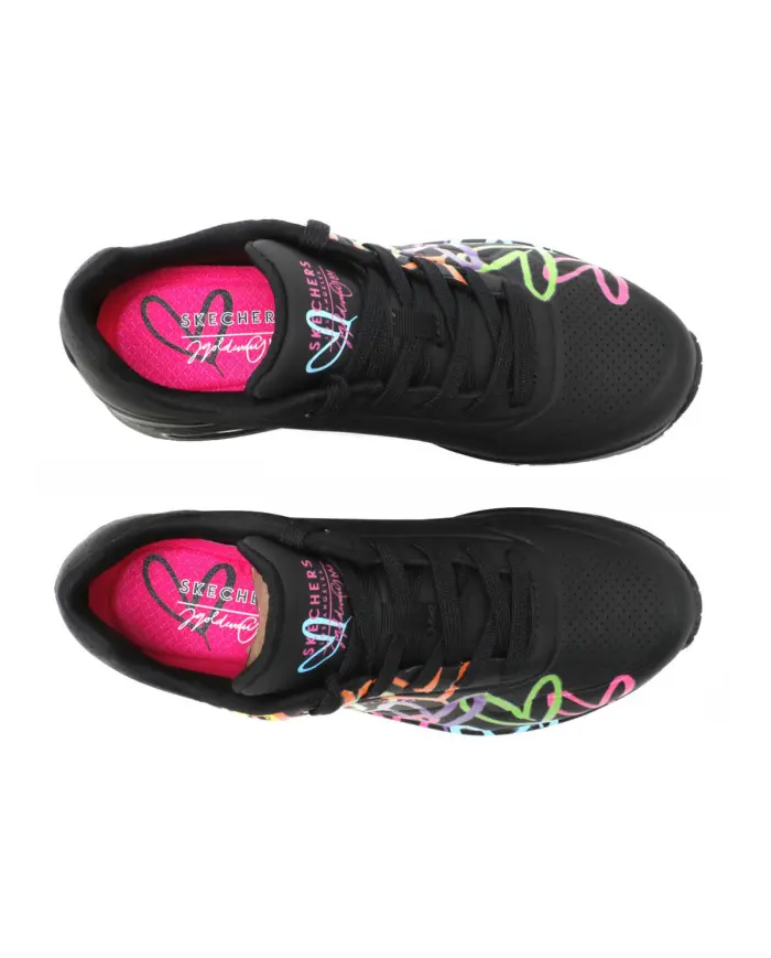 Skechers Damskie Sneakersy Uno Highlight Love 177981BKMT Czarny | Sklep Monotox