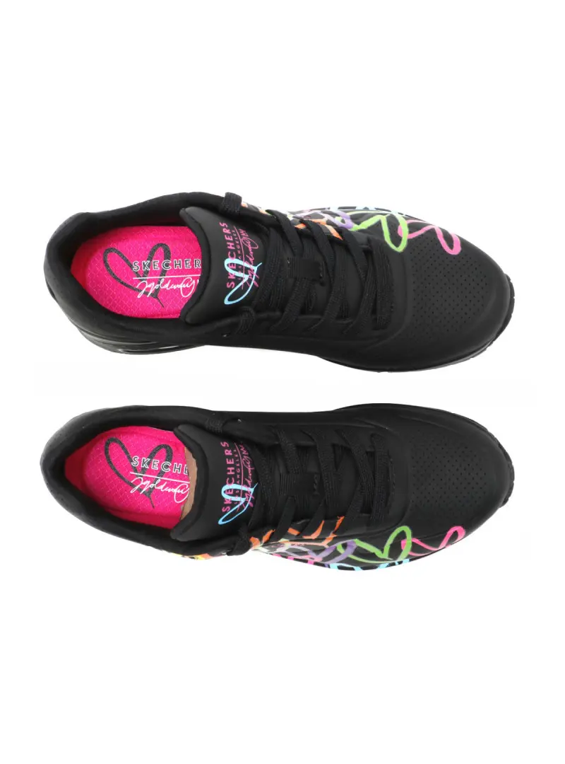 Skechers Damskie Sneakersy Uno Highlight Love 177981BKMT Czarny | Sklep Monotox