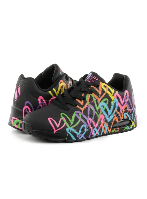 Skechers Damskie Sneakersy Uno Highlight Love 177981BKMT Czarny | Sklep Monotox