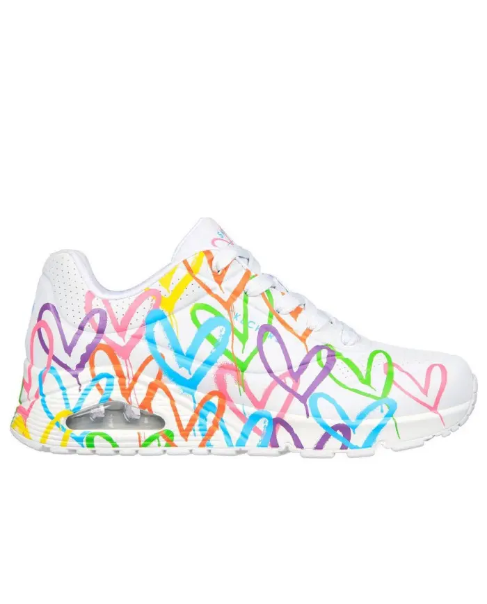 Skechers Damskie Sneakersy Uno Highlight Love 177981WMLT Biały | Sklep Monotox