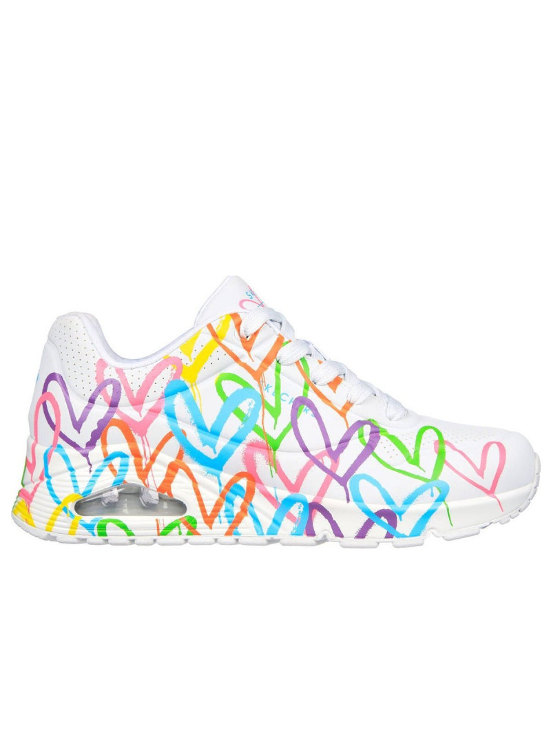 Skechers Damskie Sneakersy Uno Highlight Love 177981WMLT Biały | Sklep Monotox