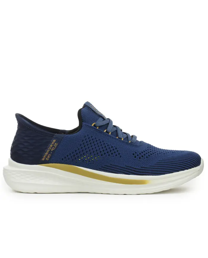 Skechers Męskie Sneakersy Slade Quinto 210810BLU Niebieski | Sklep Monotox