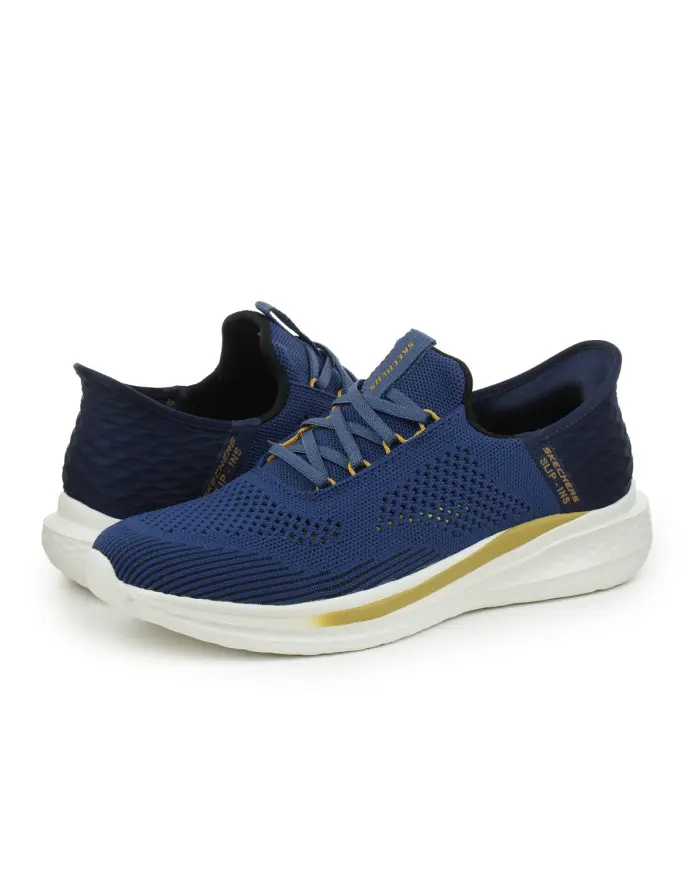 Skechers Męskie Sneakersy Slade Quinto 210810BLU Niebieski | Sklep Monotox