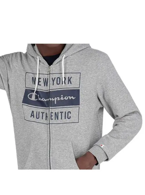 Champion Męska Bluza Hooded Full Zip Sweatshirt 216605EM006 Szary | Sklep Monotox