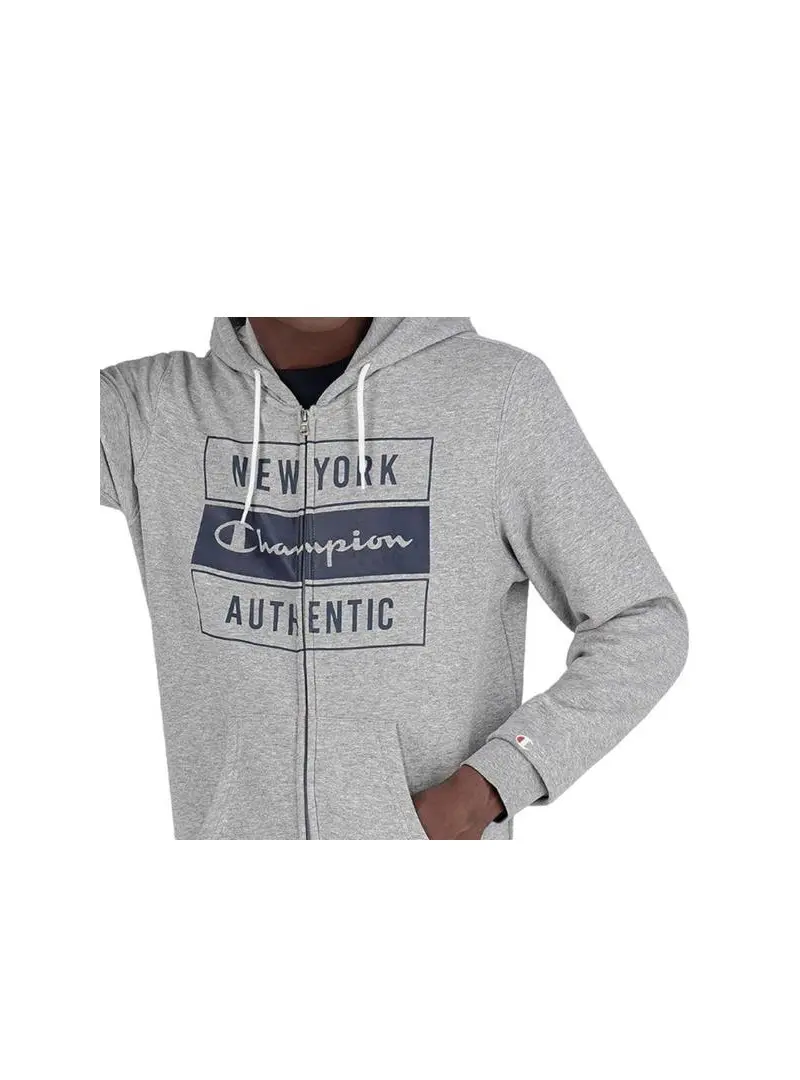 Champion Męska Bluza Hooded Full Zip Sweatshirt 216605EM006 Szary | Sklep Monotox