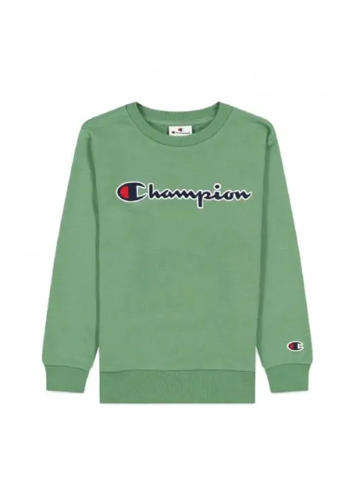 Champion Dziecięca Bluza Crewneck Sweatshirt 305951GS098 Zielony | Sklep Monotox