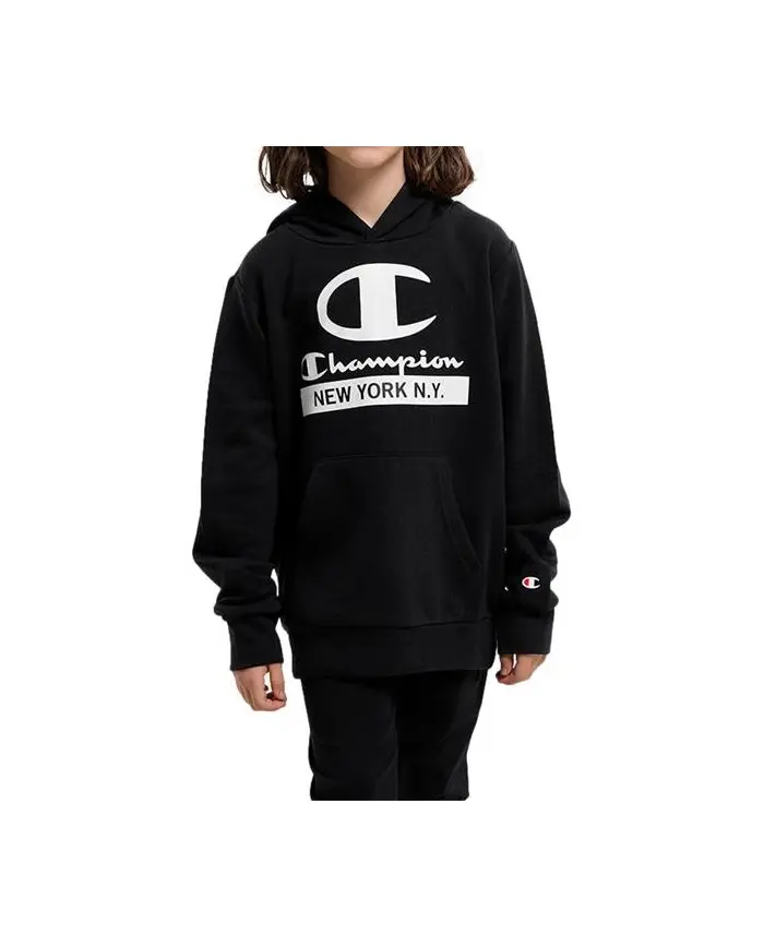 Champion Dziecięca Bluza Hooded Sweatshirt 306169KK001 Czarny | Sklep Monotox
