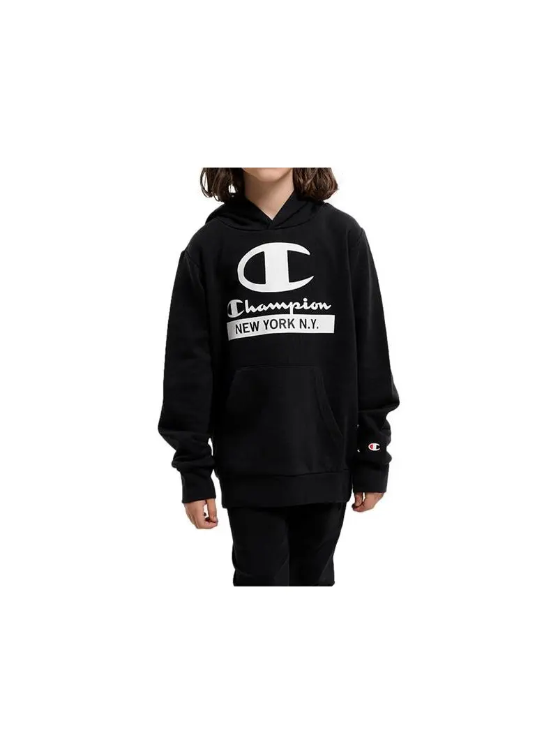 Champion Dziecięca Bluza Hooded Sweatshirt 306169KK001 Czarny | Sklep Monotox