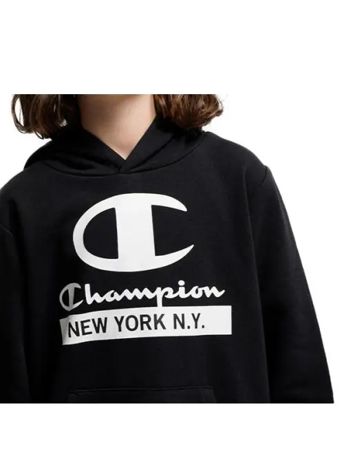 Champion Dziecięca Bluza Hooded Sweatshirt 306169KK001 Czarny | Sklep Monotox
