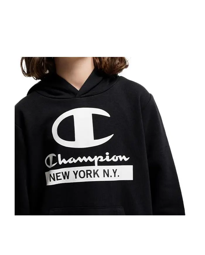 Champion Dziecięca Bluza Hooded Sweatshirt 306169KK001 Czarny | Sklep Monotox