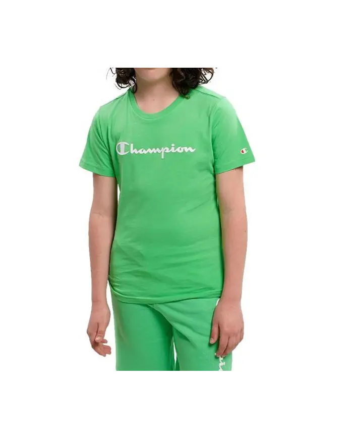 Champion Dziecięcy T-shirt Crewneck T-shirt 306285GS024 Zielony | Sklep Monotox