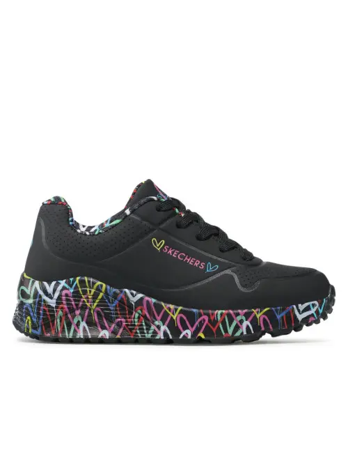Skechers Dziecięce Junior Sneakersy Uno Lite Lovely Luv 314976LBKMT Czarny | Sklep Monotox