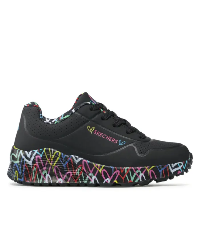 Skechers Dziecięce Junior Sneakersy Uno Lite Lovely Luv 314976LBKMT Czarny | Sklep Monotox