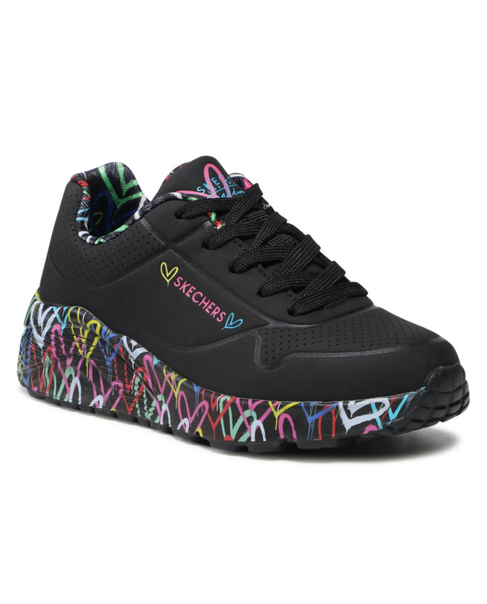 Skechers Dziecięce Junior Sneakersy Uno Lite Lovely Luv 314976LBKMT Czarny | Sklep Monotox