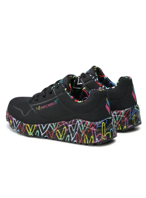Skechers Dziecięce Junior Sneakersy Uno Lite Lovely Luv 314976LBKMT Czarny | Sklep Monotox