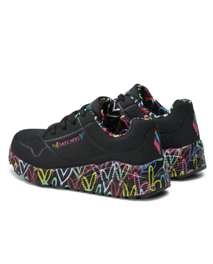 Skechers Dziecięce Junior Sneakersy Uno Lite Lovely Luv 314976LBKMT Czarny | Sklep Monotox
