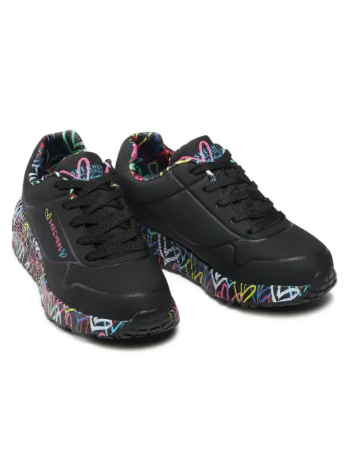 Skechers Dziecięce Junior Sneakersy Uno Lite Lovely Luv 314976LBKMT Czarny | Sklep Monotox
