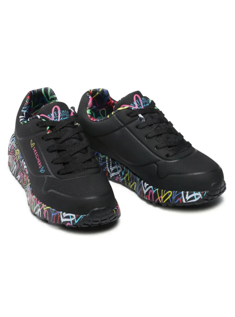 Skechers Dziecięce Junior Sneakersy Uno Lite Lovely Luv 314976LBKMT Czarny | Sklep Monotox