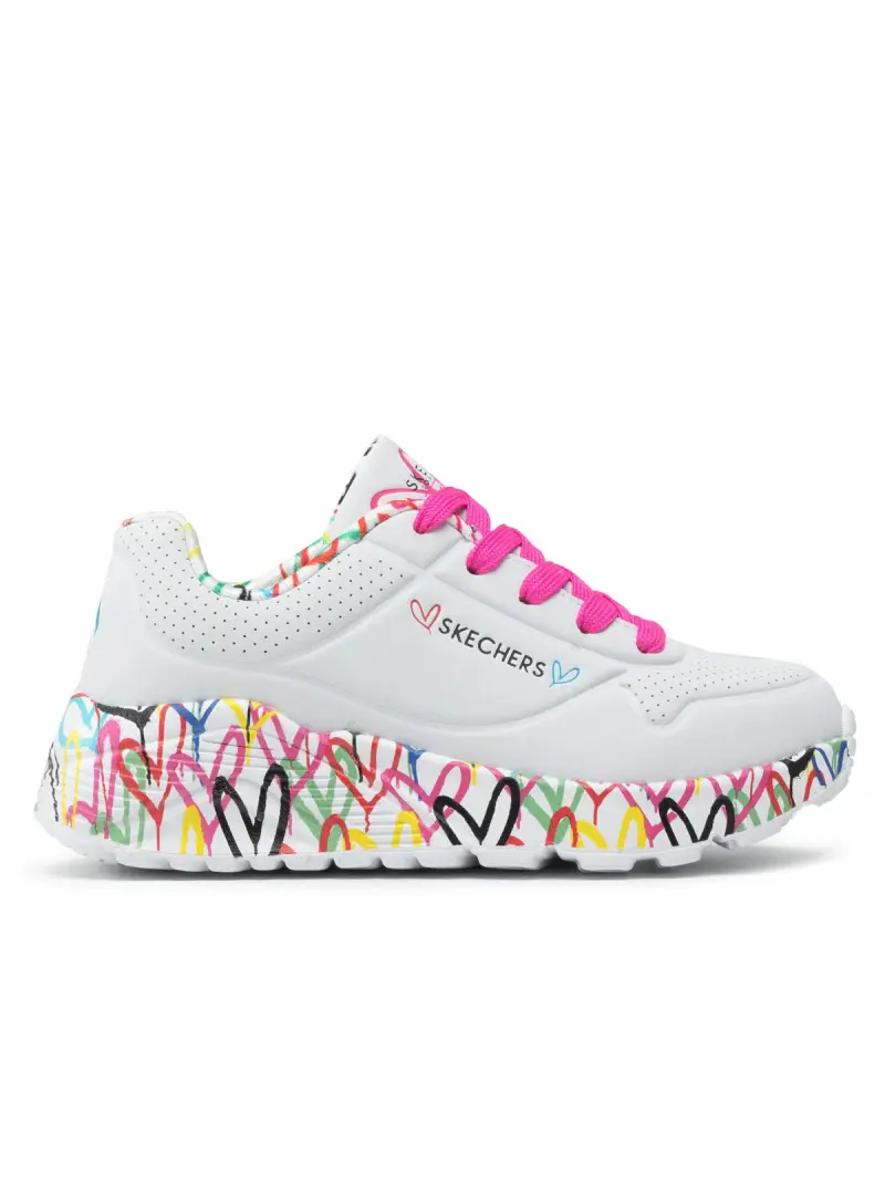 Skechers Dziecięce Junior Sneakersy Uno Lite Lovely Luv 314976LWMLT Biały | Sklep Monotox
