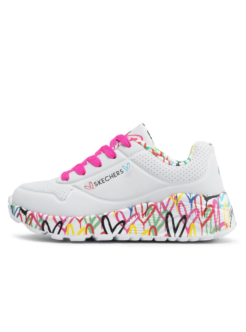 Skechers Dziecięce Junior Sneakersy Uno Lite Lovely Luv 314976LWMLT Biały | Sklep Monotox