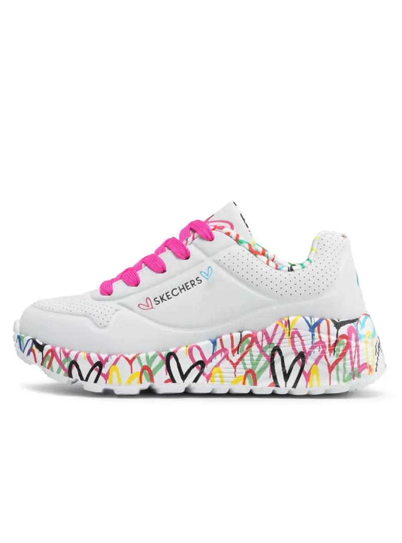 Skechers Dziecięce Junior Sneakersy Uno Lite Lovely Luv 314976LWMLT Biały | Sklep Monotox