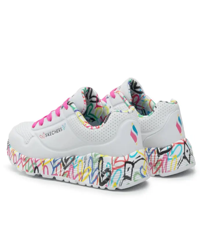 Skechers Dziecięce Junior Sneakersy Uno Lite Lovely Luv 314976LWMLT Biały | Sklep Monotox