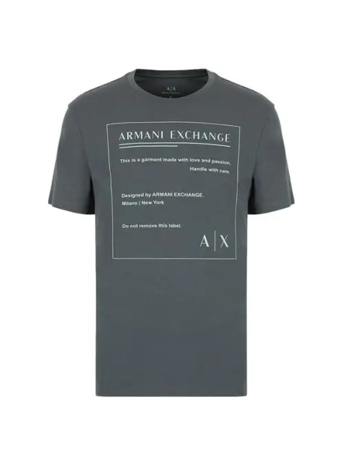 Armani Exchange Męski T-shirt T-shirt 3LZTHD-ZJH4Z-1839 Szary | Sklep Monotox