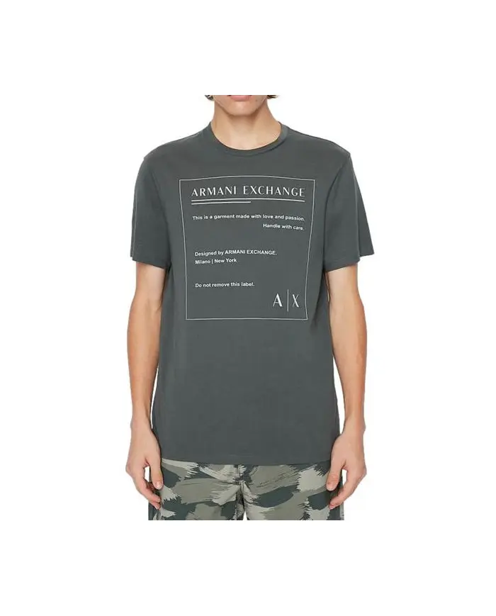 Armani Exchange Męski T-shirt T-shirt 3LZTHD-ZJH4Z-1839 Szary | Sklep Monotox