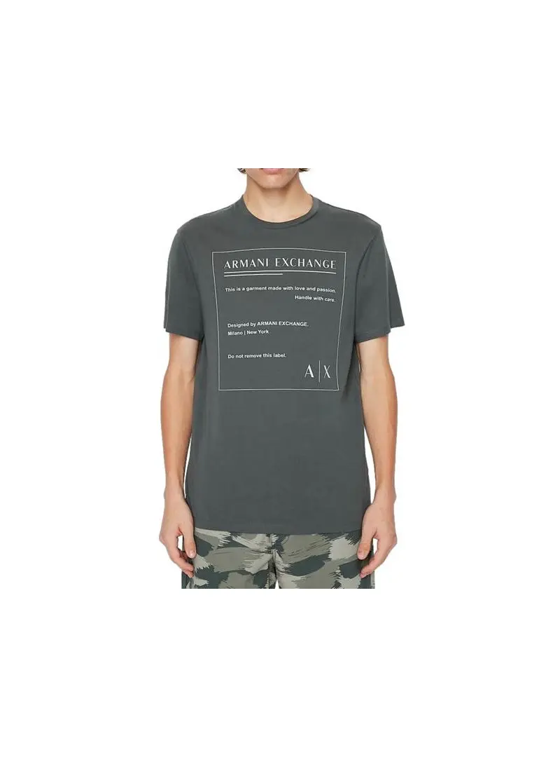 Armani Exchange Męski T-shirt T-shirt 3LZTHD-ZJH4Z-1839 Szary | Sklep Monotox