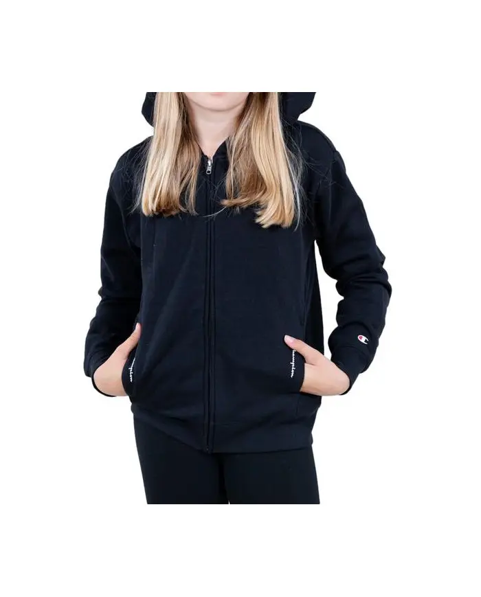 Champion Dziecięca Bluza Hooded Full Zip Sweatshirt 404444KK001 Czarny | Sklep Monotox