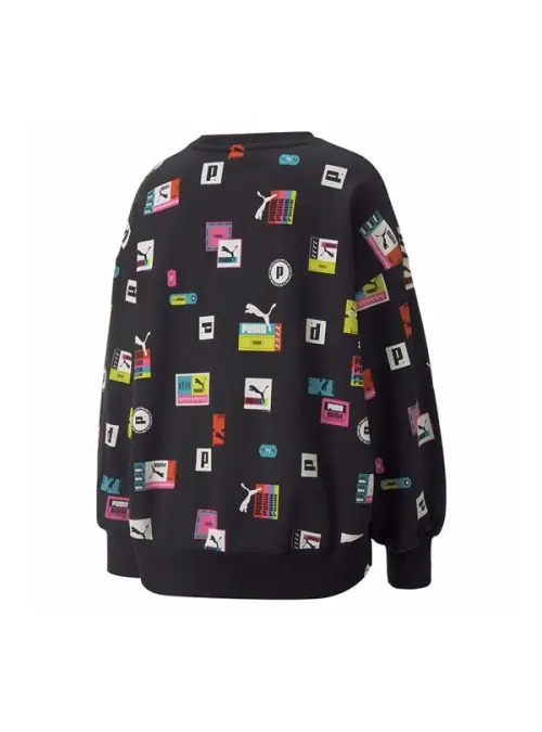 Puma Damska Bluza Brand Love Oversized Aop 53435101 Czarny | Sklep Monotox