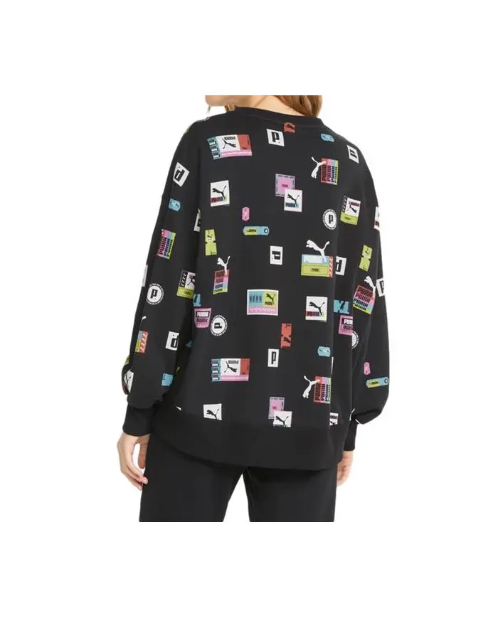 Puma Damska Bluza Brand Love Oversized Aop 53435101 Czarny | Sklep Monotox