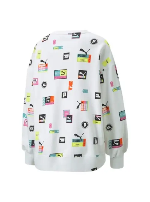 Puma Damska Bluza Brand Love Oversized Aop 53435102 Biały | Sklep Monotox