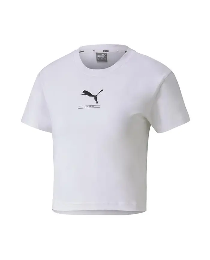 Puma Damski T-shirt Nu-tility Fitted Tee 58137702 Biały | Sklep Monotox