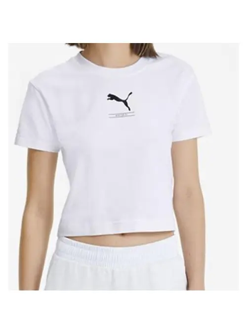 Puma Damski T-shirt Nu-tility Fitted Tee 58137702 Biały | Sklep Monotox