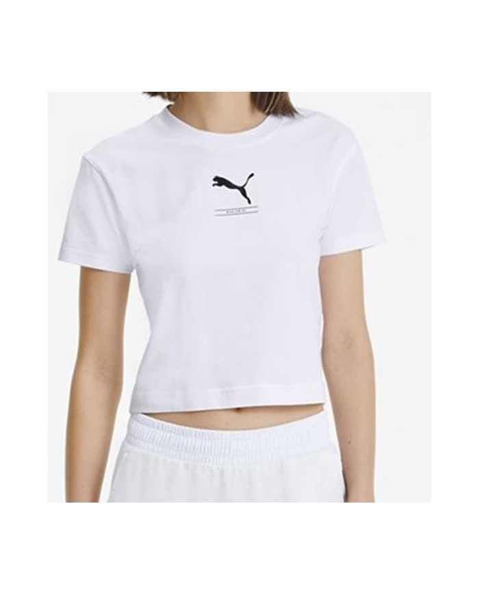 Puma Damski T-shirt Nu-tility Fitted Tee 58137702 Biały | Sklep Monotox