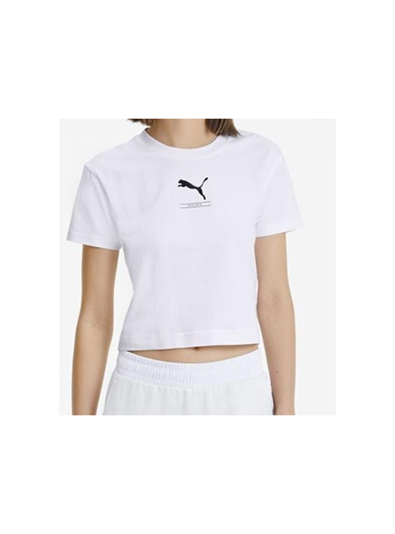 Puma Damski T-shirt Nu-tility Fitted Tee 58137702 Biały | Sklep Monotox