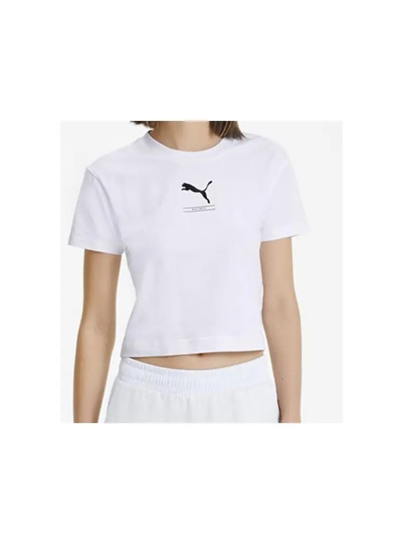 Puma Damski T-shirt Nu-tility Fitted Tee 58137702 Biały | Sklep Monotox