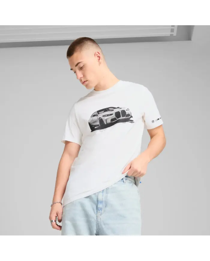 Puma Męski T-shirt Bmw Mms Ess Graphic Tee 63063302 Biały | Sklep Monotox